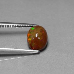 2,17 ctw natürlicher mehrfarbiger Schokoladenopal, Transparent, Transparent / Lichtdurchlässig