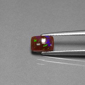 0,64 ctw natürlicher mehrfarbiger Schokoladenopal, Transparent, Transparent / Lichtdurchlässig