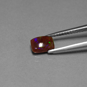 0,64 ctw natürlicher mehrfarbiger Schokoladenopal, Transparent, Transparent / Lichtdurchlässig