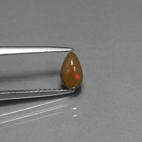 0,46 ctw natürlicher mehrfarbiger Schokoladenopal, Birnenform, Lichtundurchlässig