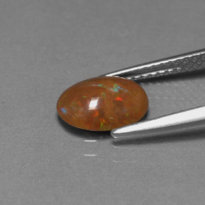 0,83 ctw natürlicher mehrfarbiger Schokoladenopal, Oval Schliff, Lichtundurchlässig