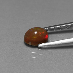 0,77 ctw natürlicher mehrfarbiger Schokoladenopal, Oval Schliff, Lichtundurchlässig