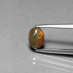 0,46 ctw natürlicher mehrfarbiger Schokoladenopal, Oval Schliff, Lichtundurchlässig