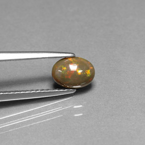 0,46 ctw natürlicher mehrfarbiger Schokoladenopal, Oval Schliff, Lichtundurchlässig