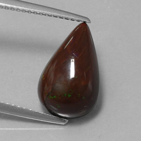 3,83 ctw natürlicher brauner Schokoladenopal, Birnenform, Lichtundurchlässig