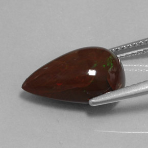 3,83 ctw natürlicher brauner Schokoladenopal, Birnenform, Lichtundurchlässig