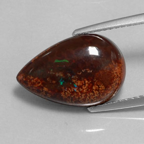 9,17 ctw natürlicher Mehrfarbig Schokoladenopal, Birnenform, Lichtundurchlässig