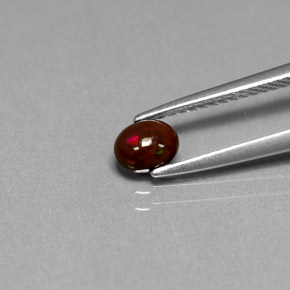 0,32 ctw natürlicher mehrfarbiger Schokoladenopal, Oval Schliff, Lichtundurchlässig