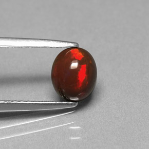 0,75 ctw natürlicher mehrfarbiger Schokoladenopal, Oval Schliff, Lichtundurchlässig