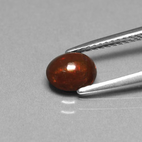 0,75 ctw natürlicher mehrfarbiger Schokoladenopal, Oval Schliff, Lichtundurchlässig