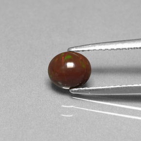 0,44 ctw natürlicher mehrfarbiger Schokoladenopal, Oval Schliff, Lichtundurchlässig