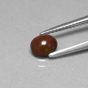 0,44 ctw natürlicher mehrfarbiger Schokoladenopal, Oval Schliff, Lichtundurchlässig