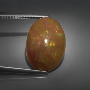 5,32 ctw natürlicher mehrfarbiger Schokoladenopal, Oval Schliff, Lichtundurchlässig