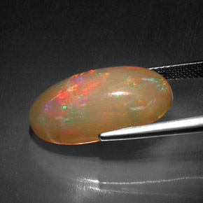 10,52 ctw natürlicher mehrfarbiger Schokoladenopal, Oval Schliff, Lichtundurchlässig