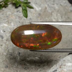 7,66 ctw natürlicher mehrfarbiger Schokoladenopal, Oval Schliff, Lichtundurchlässig
