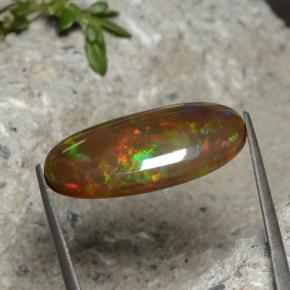 7,66 ctw natürlicher mehrfarbiger Schokoladenopal, Oval Schliff, Lichtundurchlässig
