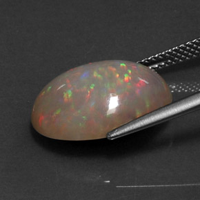 5,59 ctw natürlicher mehrfarbiger Schokoladenopal, Oval Schliff, Lichtundurchlässig