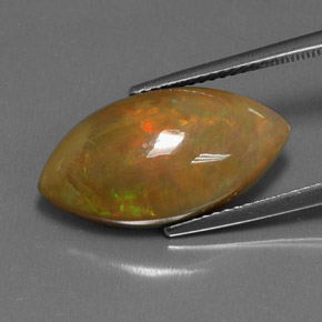 5,99 ctw natürlicher mehrfarbiger Schokoladenopal, Marquise, Lichtundurchlässig