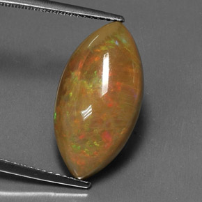 5,99 ctw natürlicher mehrfarbiger Schokoladenopal, Marquise, Lichtundurchlässig