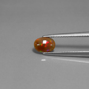 0,43 ctw natürlicher mehrfarbiger Schokoladenopal, Oval Schliff, Lichtundurchlässig