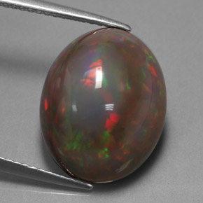 9,17 ctw natürlicher Mehrfarbig Schokoladenopal, Oval Schliff, Lichtundurchlässig