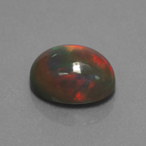 1,87 ctw natürlicher mehrfarbiger Schokoladenopal, Oval Schliff, Lichtundurchlässig