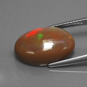 9,17 ctw natürlicher Mehrfarbig Schokoladenopal, Oval Schliff, Lichtundurchlässig