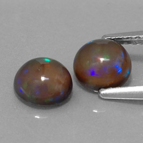  ct natürliche mehrfarbiger Schokoladenopal-Edelsteine, Rundschliff, Lichtdurchlässig