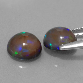  ct natürliche mehrfarbiger Schokoladenopal-Edelsteine, Rundschliff, Lichtdurchlässig