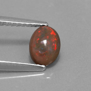 9,17 ctw natürlicher Mehrfarbig Schokoladenopal, Oval Schliff, Lichtdurchlässig