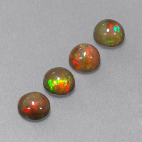  ct natürliche mehrfarbiger Schokoladenopal-Edelsteine, Rundschliff, Lichtdurchlässig