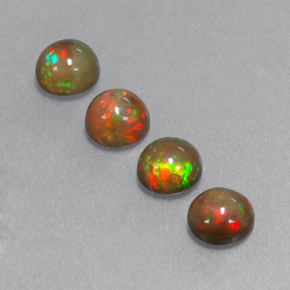  ct natürliche mehrfarbiger Schokoladenopal-Edelsteine, Rundschliff, Lichtdurchlässig