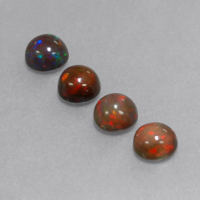  ct natürliche mehrfarbiger Schokoladenopal-Edelsteine, Rundschliff, Lichtdurchlässig