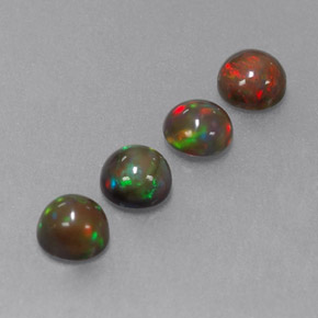  ct natürliche mehrfarbiger Schokoladenopal-Edelsteine, Rundschliff, Lichtdurchlässig