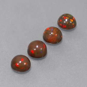  ct natürliche mehrfarbiger Schokoladenopal-Edelsteine, Rundschliff, Lichtdurchlässig