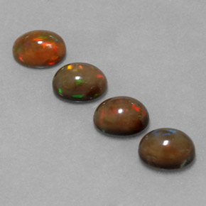 4,20 ct natürliche mehrfarbiger Schokoladenopal-Edelsteine, Oval Schliff, Lichtdurchlässig