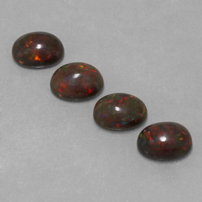 3,23 ct natürliche mehrfarbiger Schokoladenopal-Edelsteine, Oval Schliff, Lichtdurchlässig