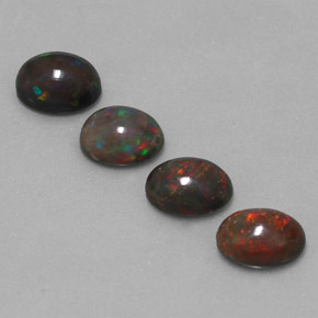 3.38 ct natürliche Mehrfarbig Schokoladenopal-Edelsteine, Oval Schliff, Lichtdurchlässig