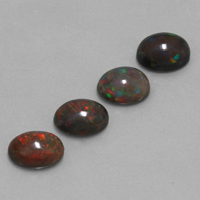 3.38 ct natürliche Mehrfarbig Schokoladenopal-Edelsteine, Oval Schliff, Lichtdurchlässig