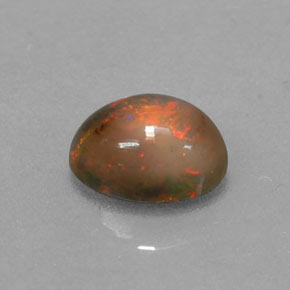 0,69 ctw natürlicher mehrfarbiger Schokoladenopal, Oval Schliff, Lichtdurchlässig