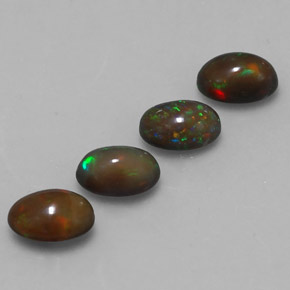 2,14 ct natürliche mehrfarbiger Schokoladenopal-Edelsteine, Oval Schliff, Lichtdurchlässig