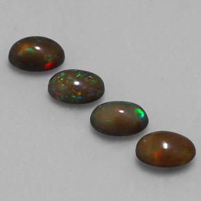 2,14 ct natürliche mehrfarbiger Schokoladenopal-Edelsteine, Oval Schliff, Lichtdurchlässig