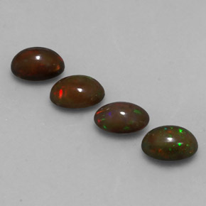 1,88 ct natürliche mehrfarbiger Schokoladenopal-Edelsteine, Oval Schliff, Lichtdurchlässig