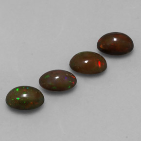 1,88 ct natürliche mehrfarbiger Schokoladenopal-Edelsteine, Oval Schliff, Lichtdurchlässig