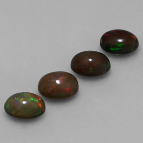 2,29 ct natürliche mehrfarbiger Schokoladenopal-Edelsteine, Oval Schliff, Lichtdurchlässig