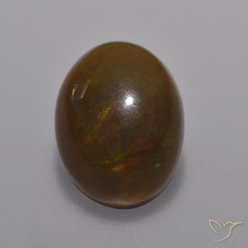 9,17 ctw natürlicher Mehrfarbig Schokoladenopal, Oval, Lichtdurchlässig