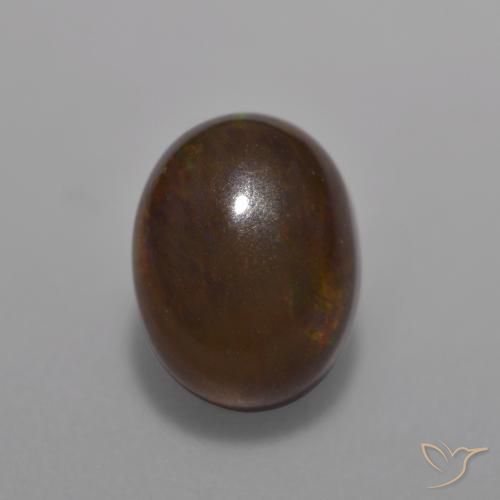 9,17 ctw natürlicher Mehrfarbig Schokoladenopal, Oval, Lichtdurchlässig