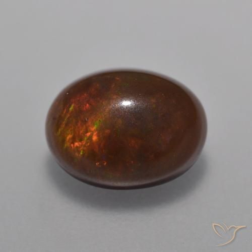 1.01ct Natürlicher Mehrfarbig Schokoladenopal, Oval, Lichtdurchlässig