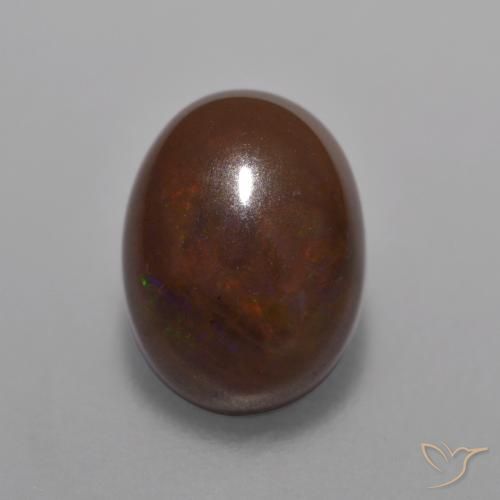 9,17 ctw natürlicher Mehrfarbig Schokoladenopal, Oval, Lichtdurchlässig