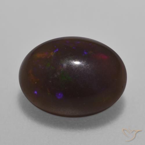 9,17 ctw natürlicher Mehrfarbig Schokoladenopal, Oval, Lichtdurchlässig